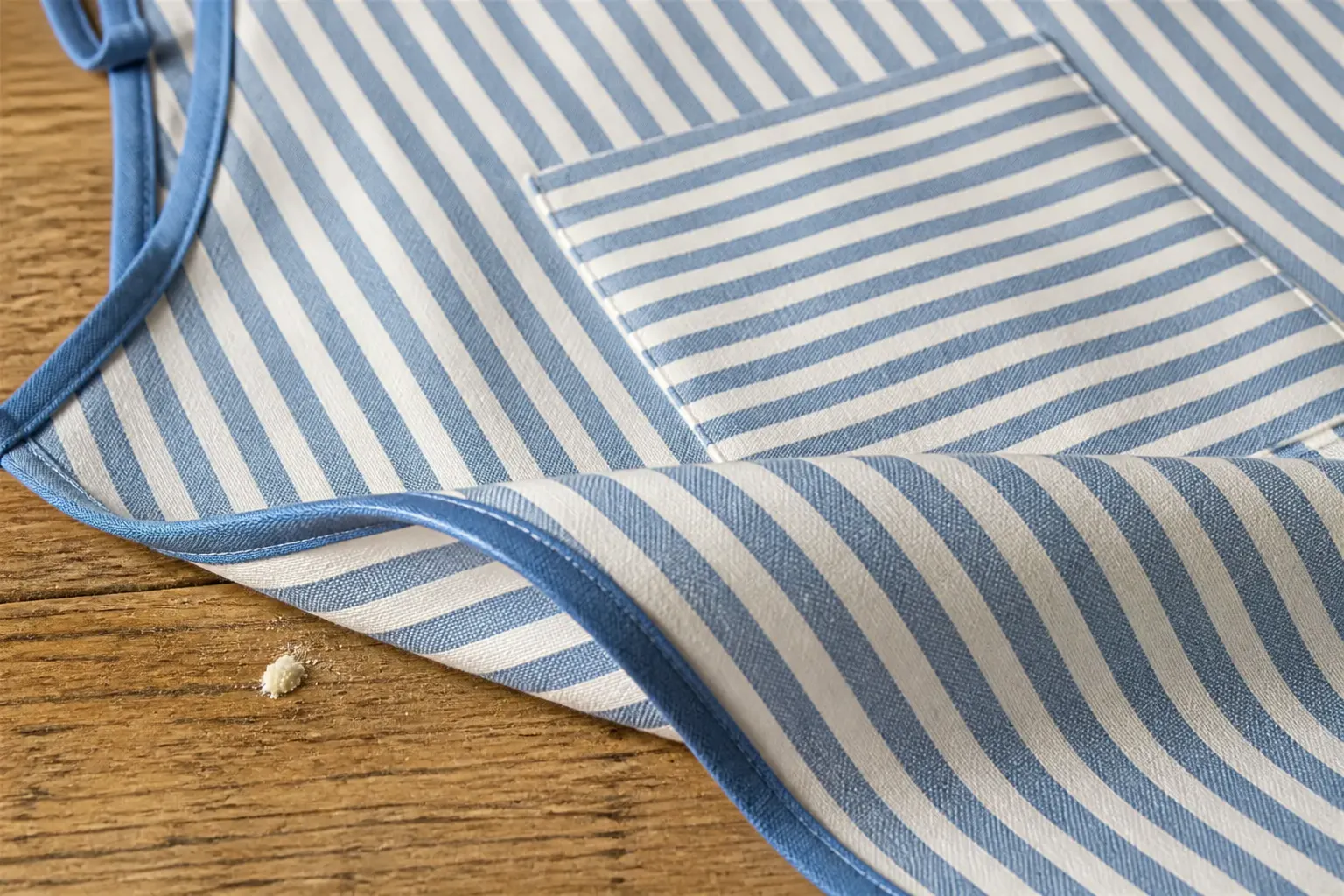 Close-up of the woven stripe and contrast piping