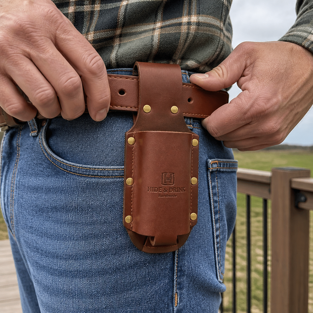 Threading belt through the holster loop