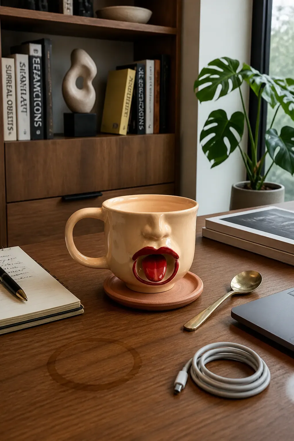 The sculptural face mug shot like a gallery art object