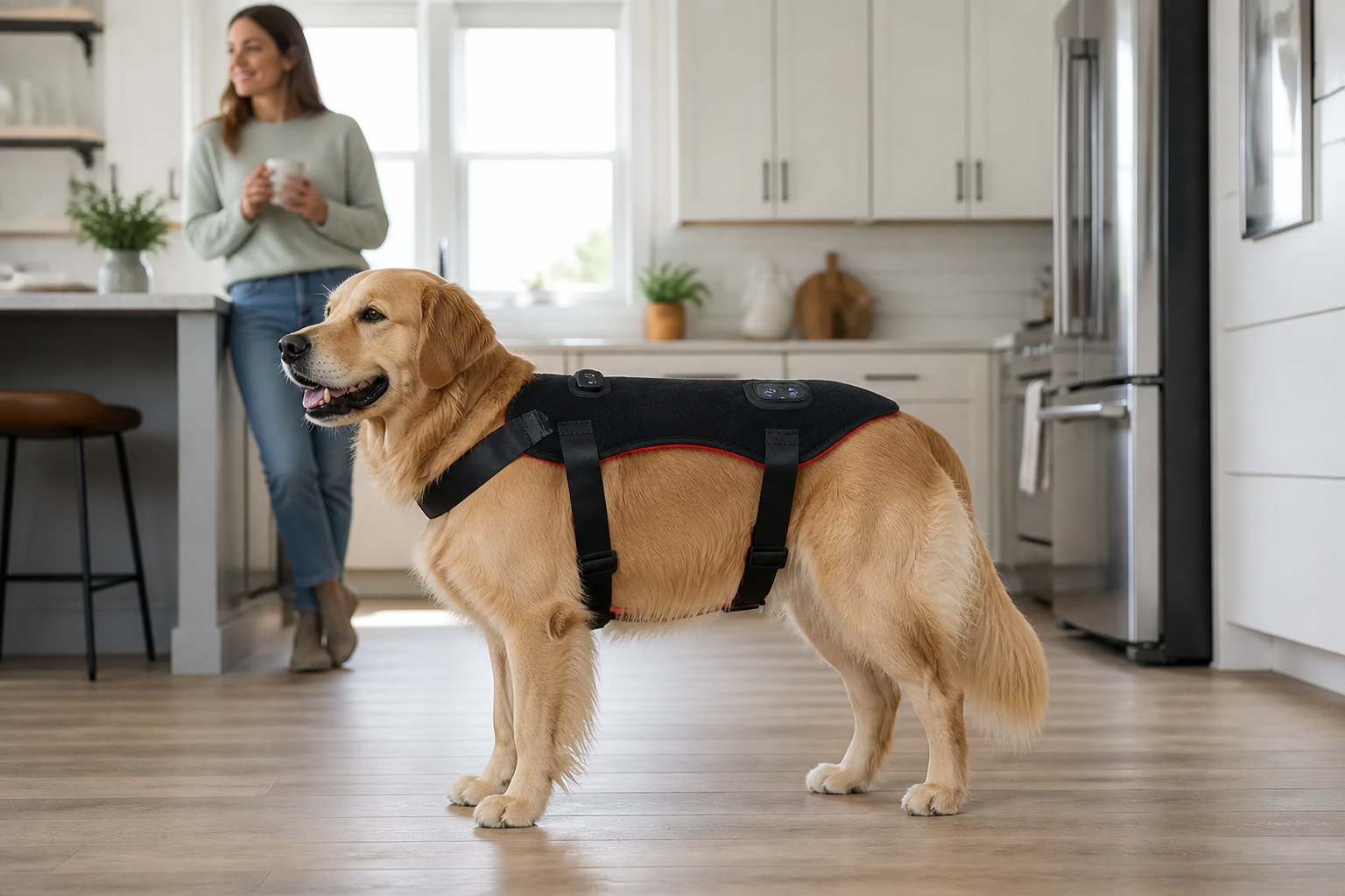 The 20-minute timer button on the vest