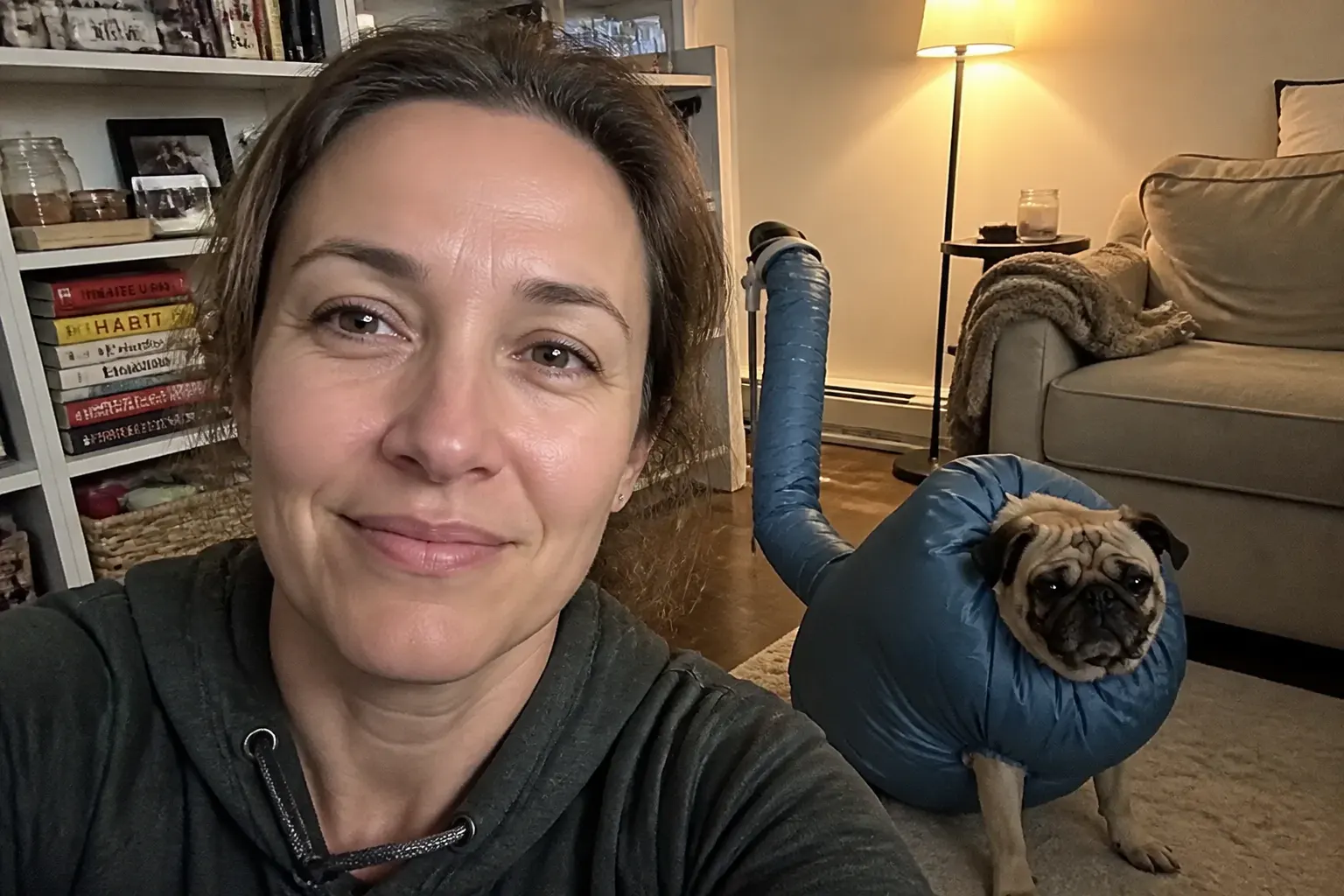 Dog using the DryPod