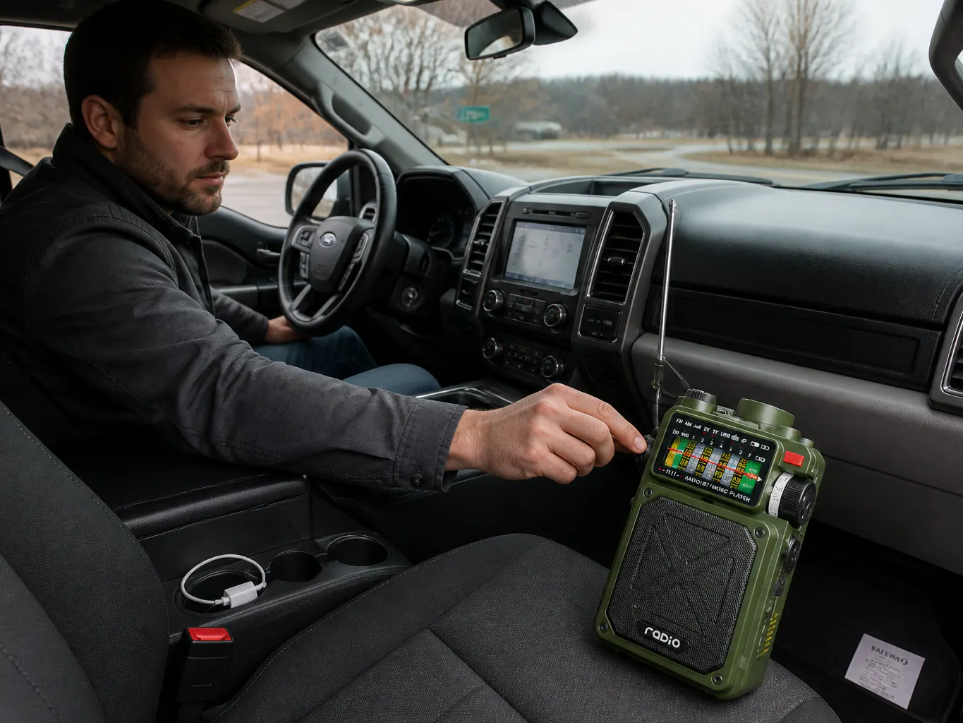 Radio at a campsite off-grid