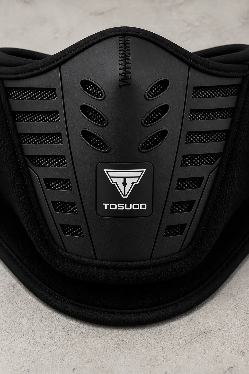 Close-up of the Ventra rigid ventilated nose and mouth panel