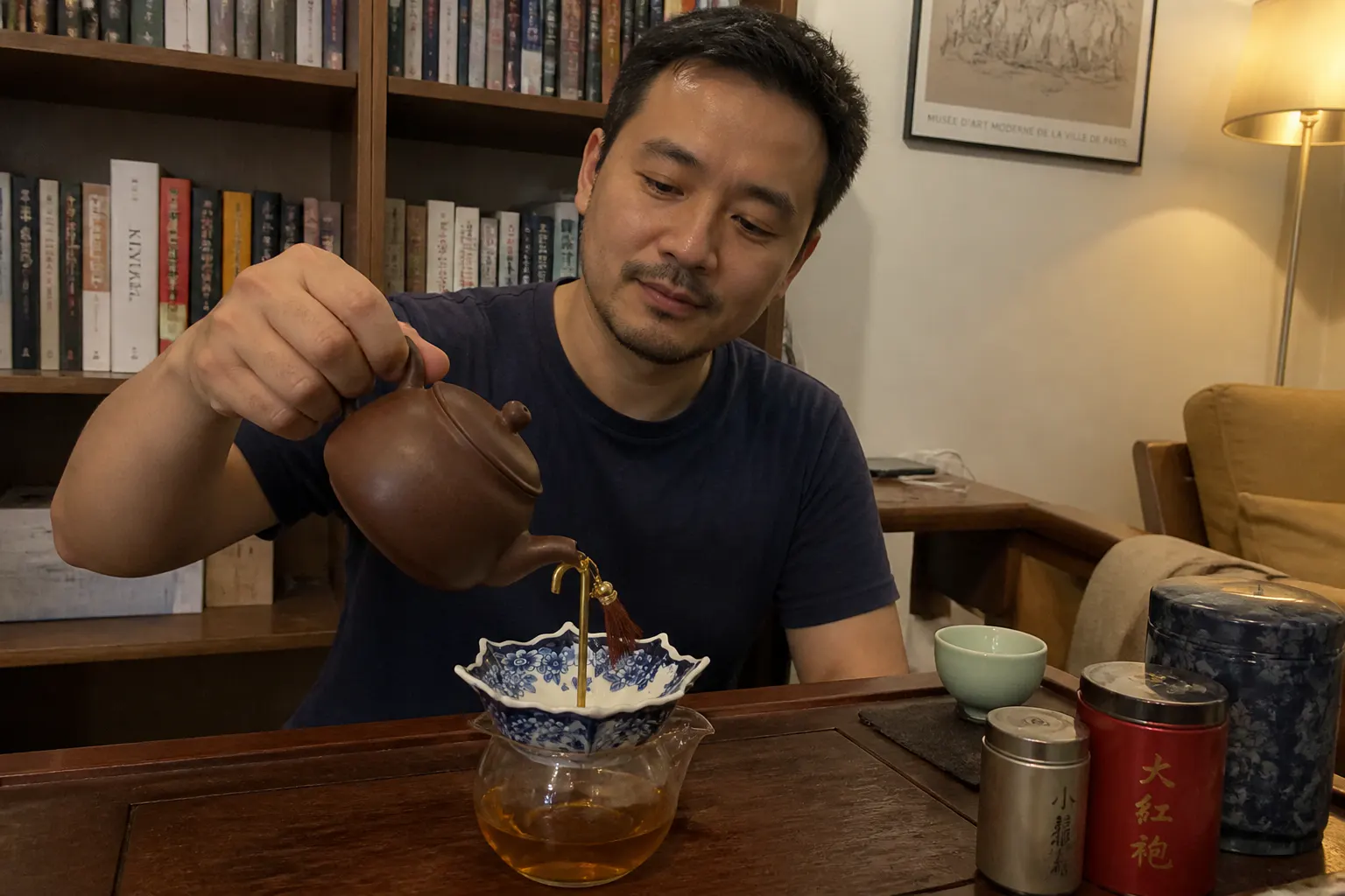 Hana K. with the umbrella tea strainer