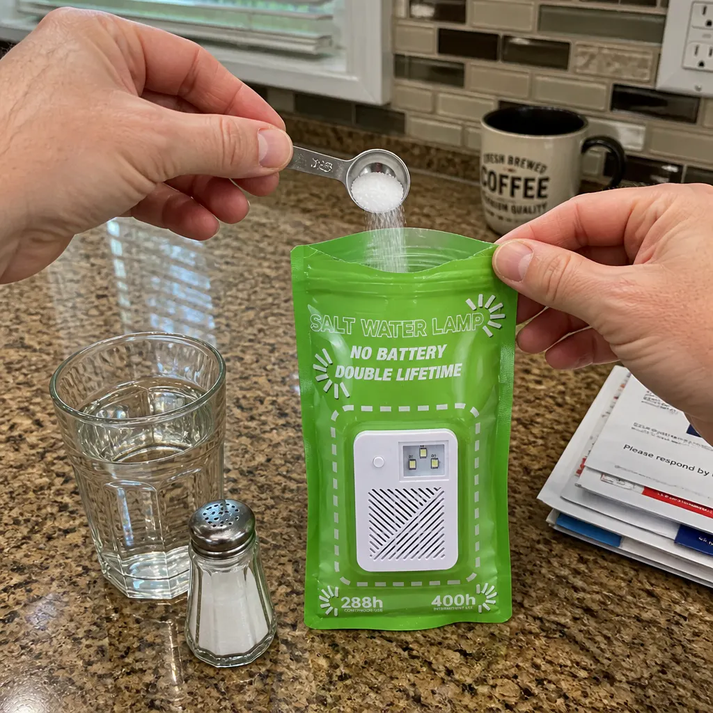 Pour in water and a spoon of salt