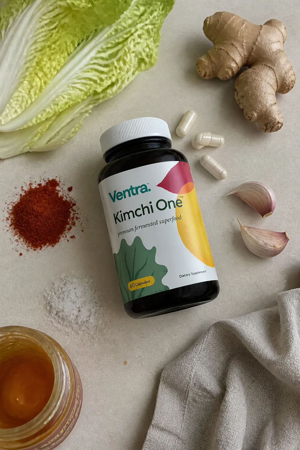 Botanical sources of the fermented kimchi blend