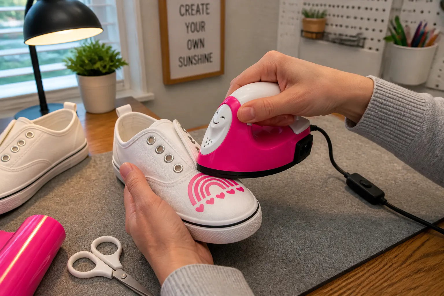 The small plate reaching a curved shoe panel
