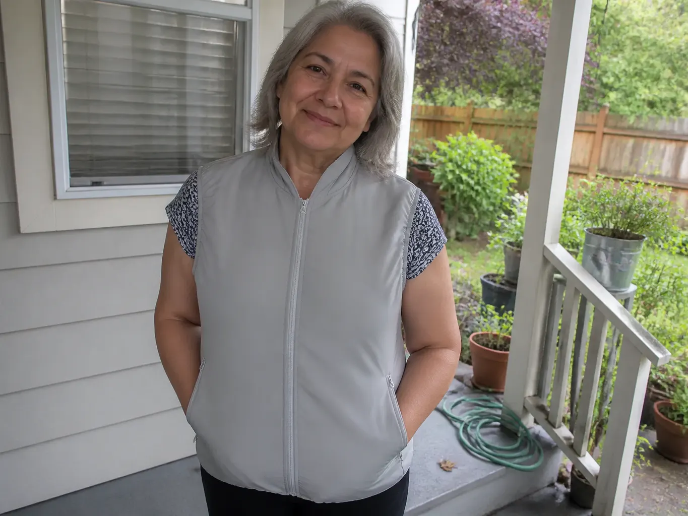 Denise K. wearing the Ventra vest