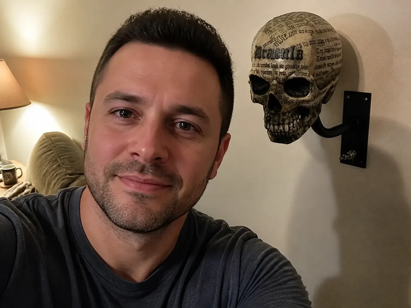 Marcus T. - skull helmet mount on the wall