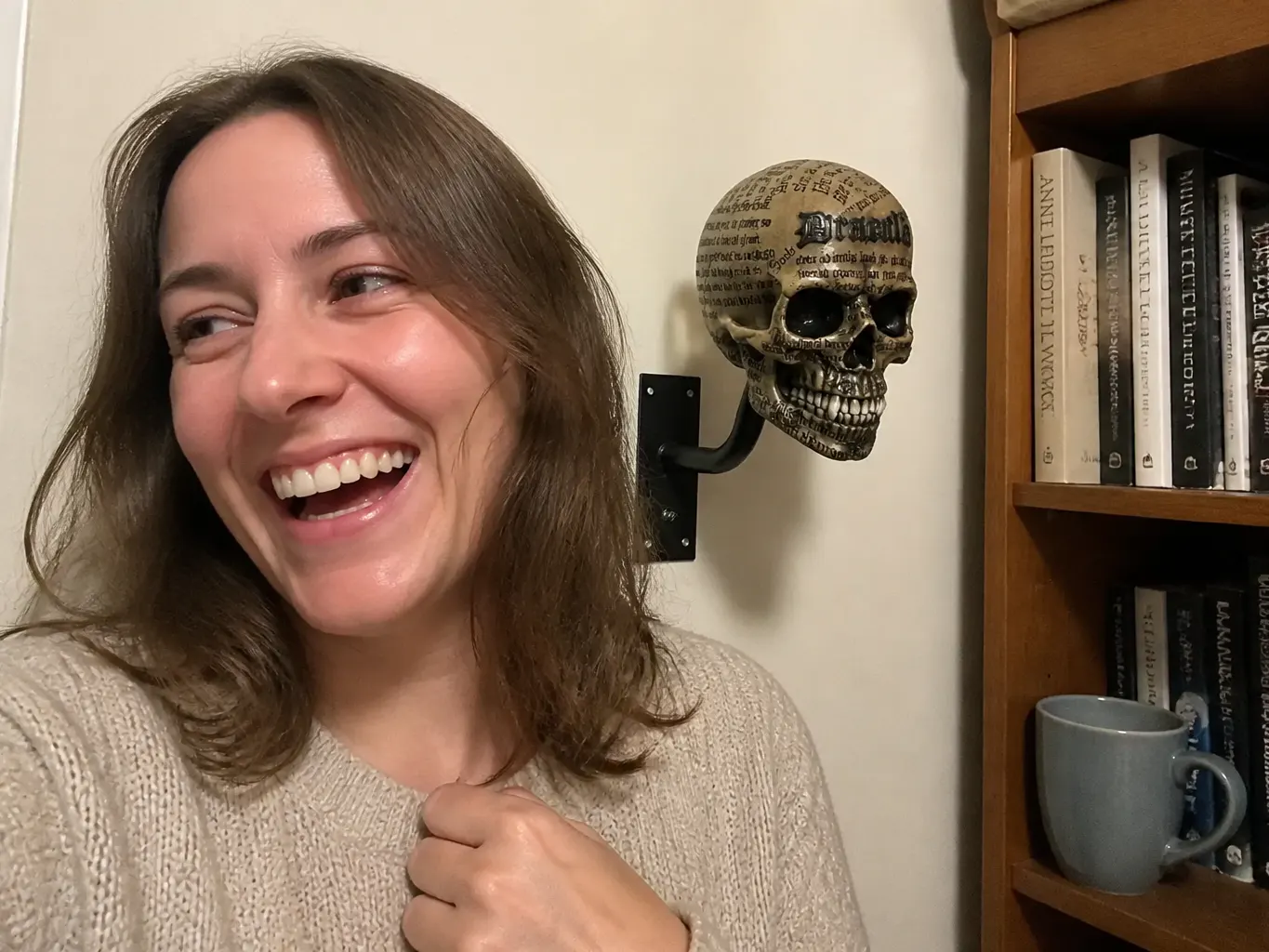 Linda P. - skull helmet mount on the wall
