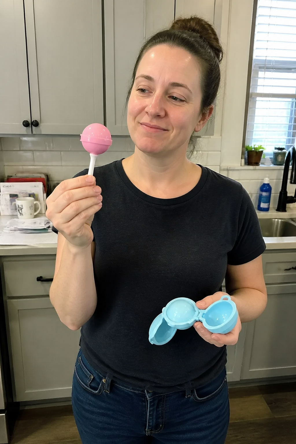 A whole glossy planet popsicle popped out intact on its stick