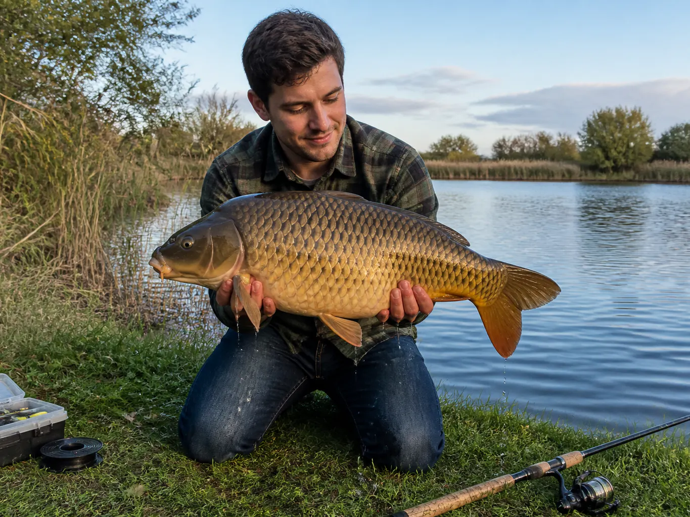 Big fish handed off to the angler's own rod