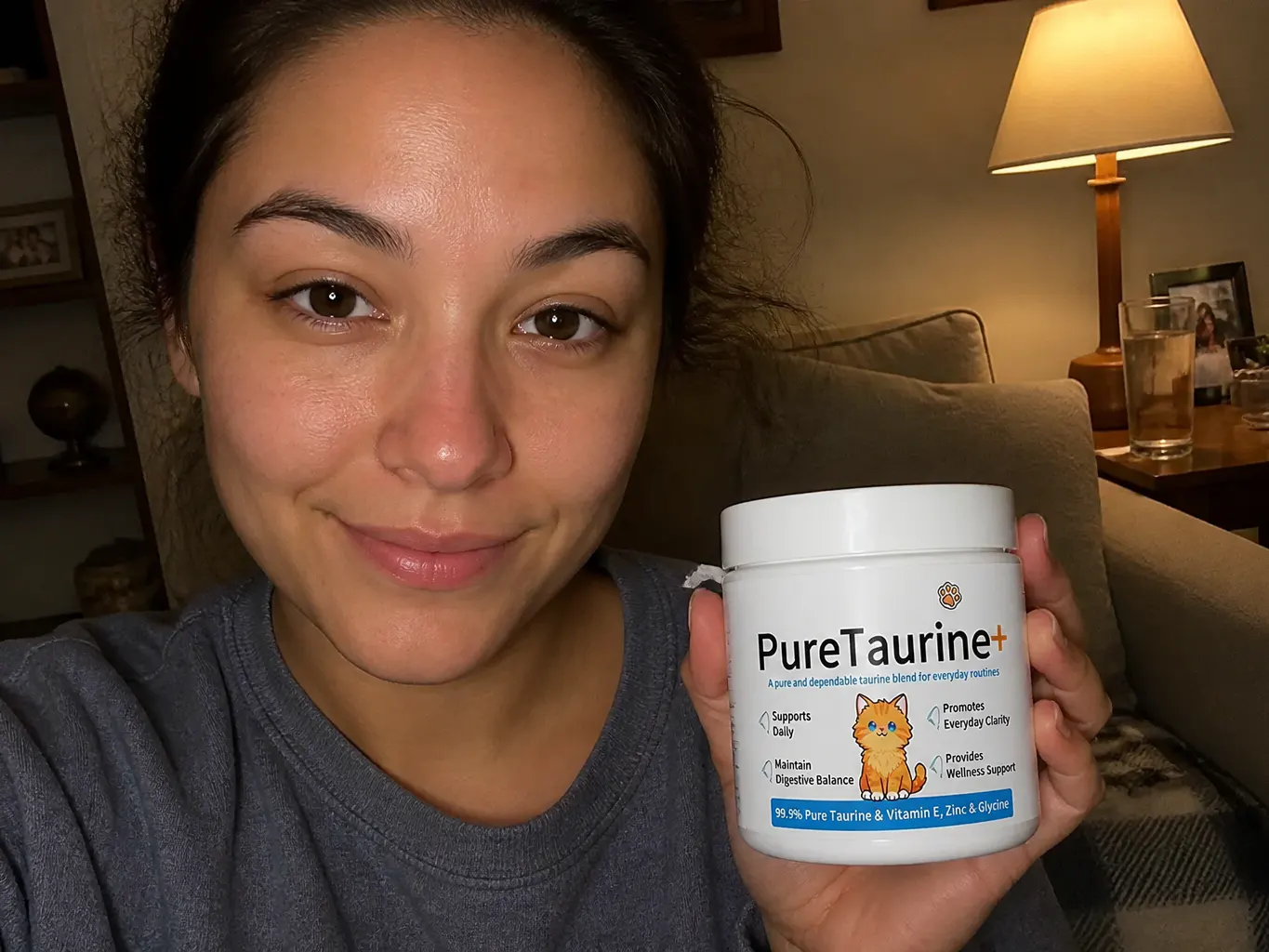 Customer's cat with taurine powder