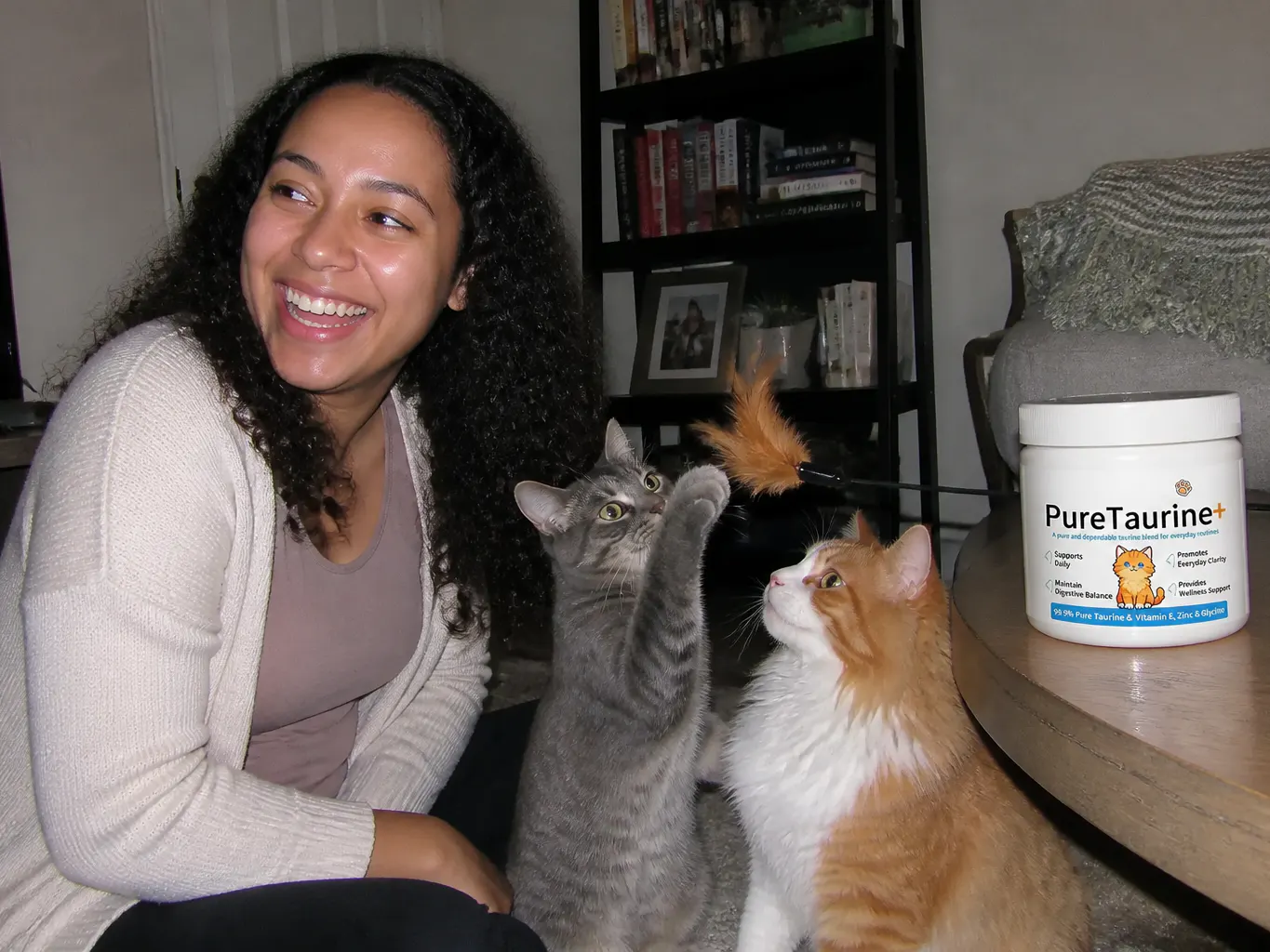 Customer's cat with taurine powder