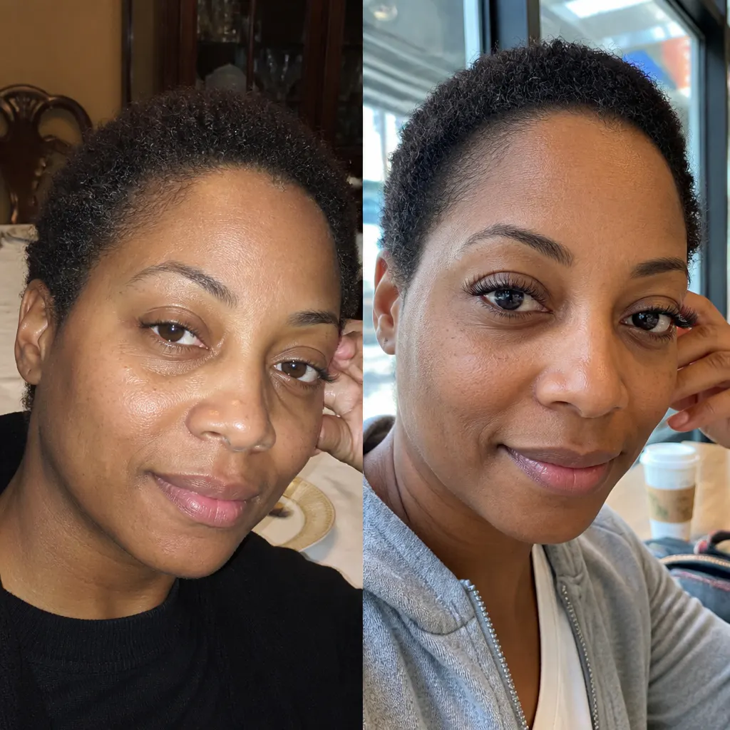 Before and after magnetic lashes - Sofia R.