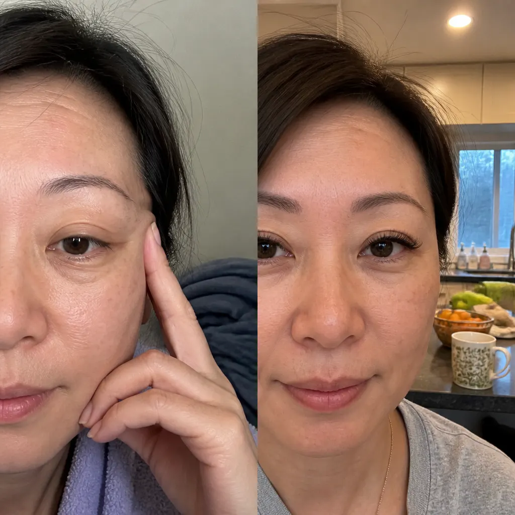 Before and after magnetic lashes - Mei L.