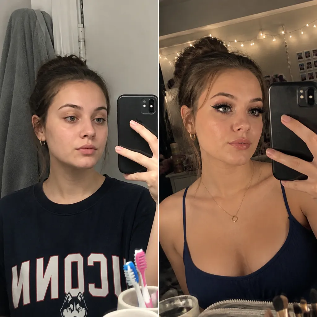 Before and after magnetic lashes - Priya K.