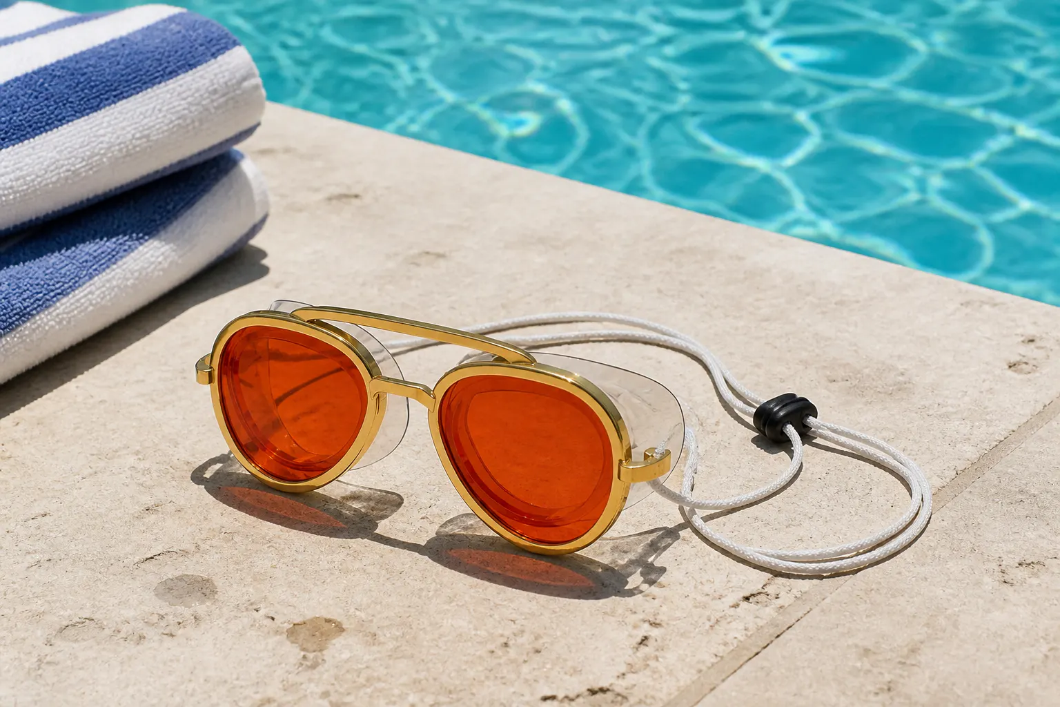 Ventra aviator gold frame with orange mirrored lens