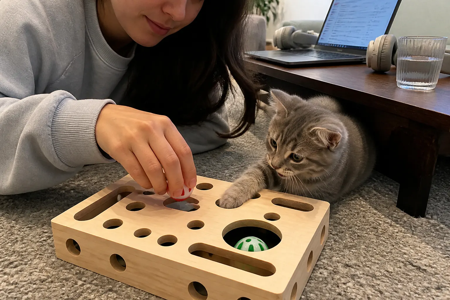 Cat playing with the maze toy - Elena M.