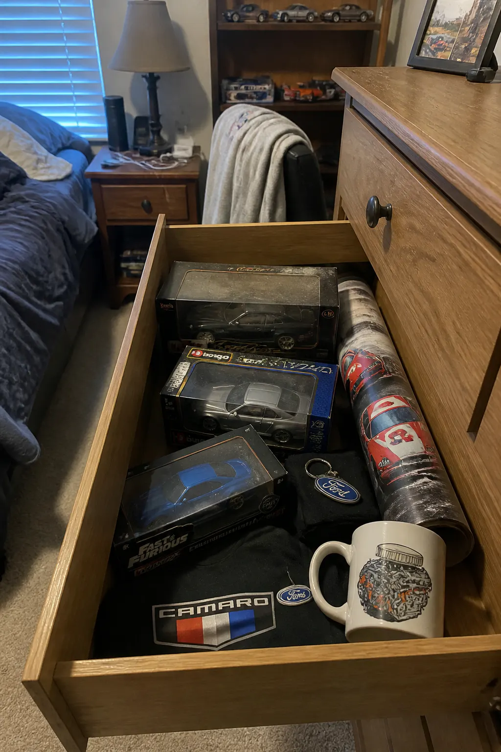 A drawer full of forgettable car gifts