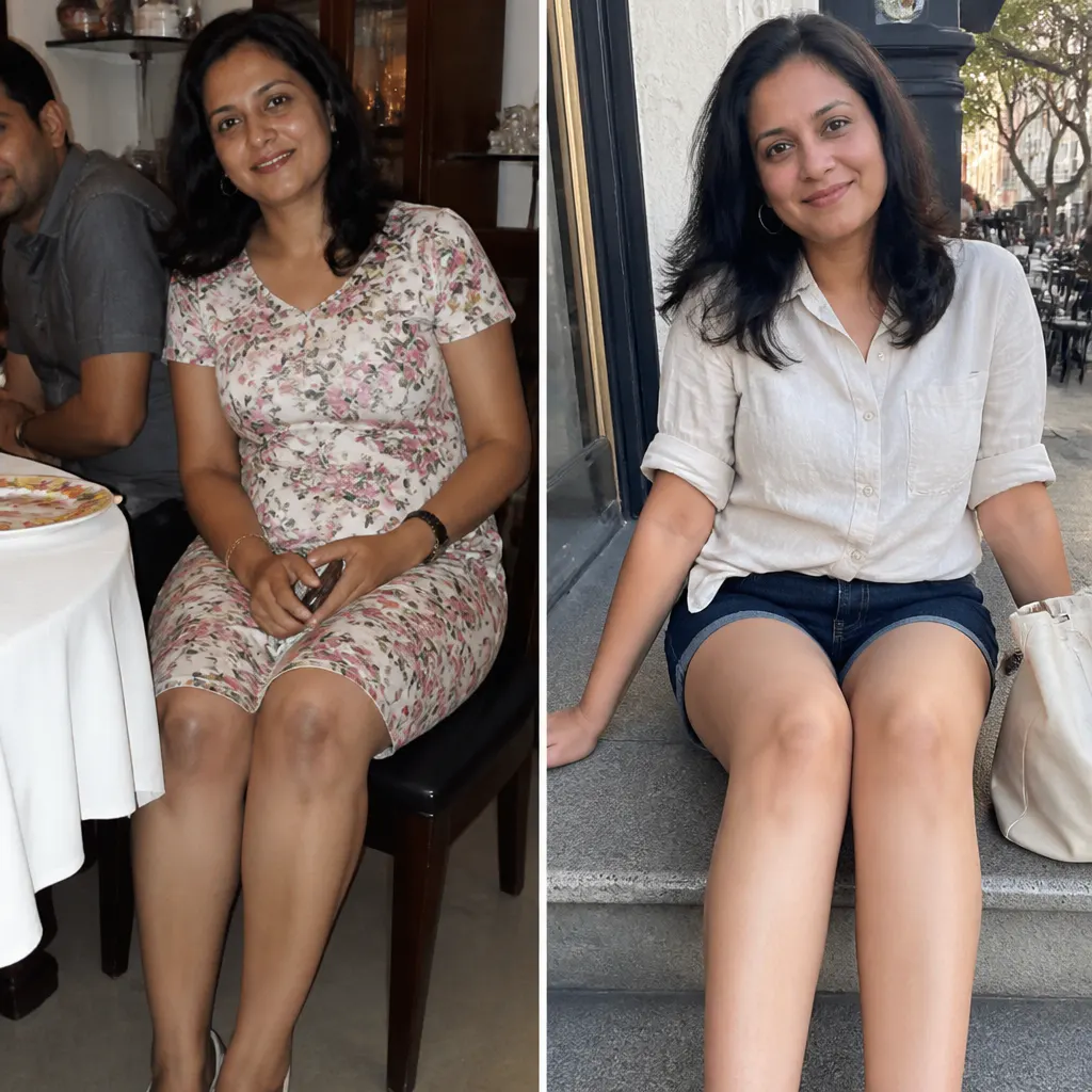 Before and after brightening result
