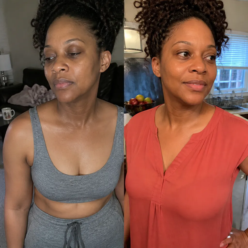 Before and after brightening result
