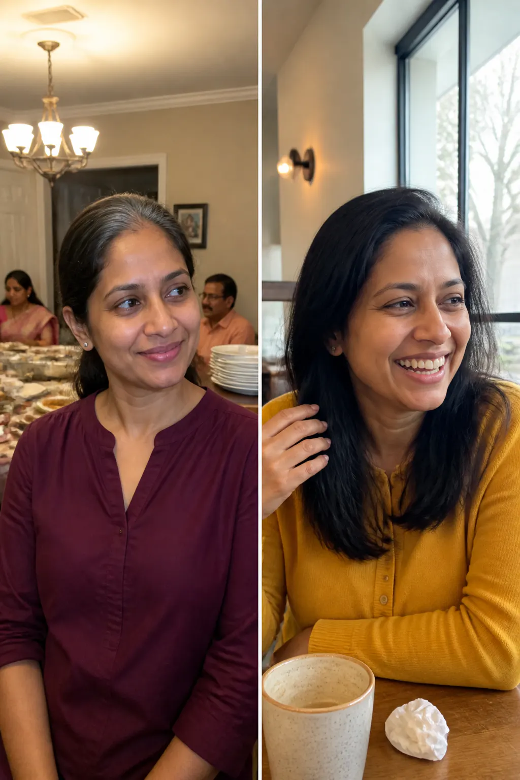 Before and after grey coverage - Priya S.