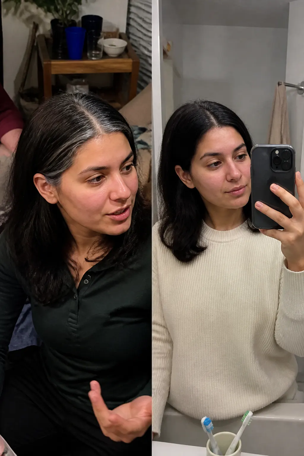 Before and after grey coverage - Joan T.