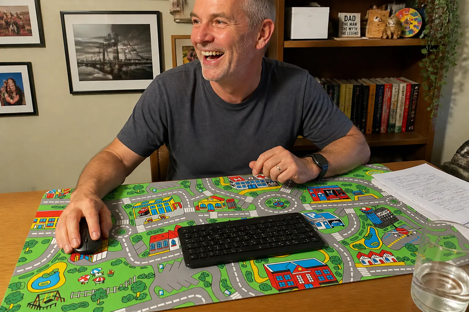 Customer desk with the RetroRoads mat