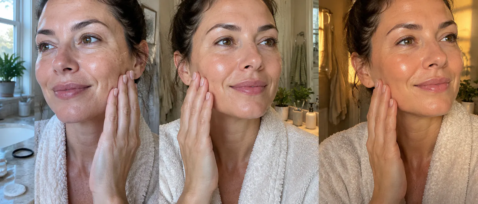 Skin still looks dewy in the evening