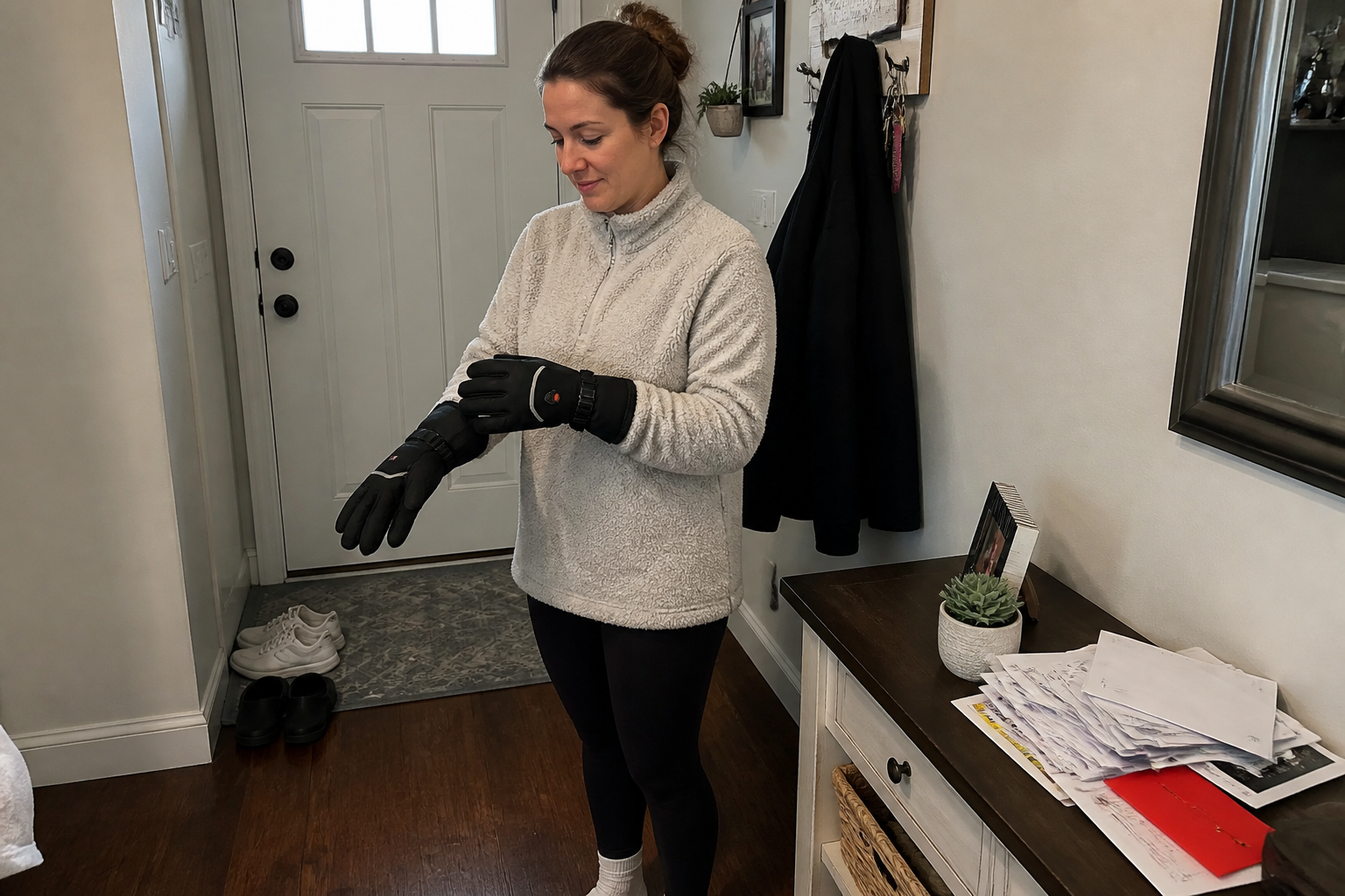 Customer photo of heated gloves outdoors
