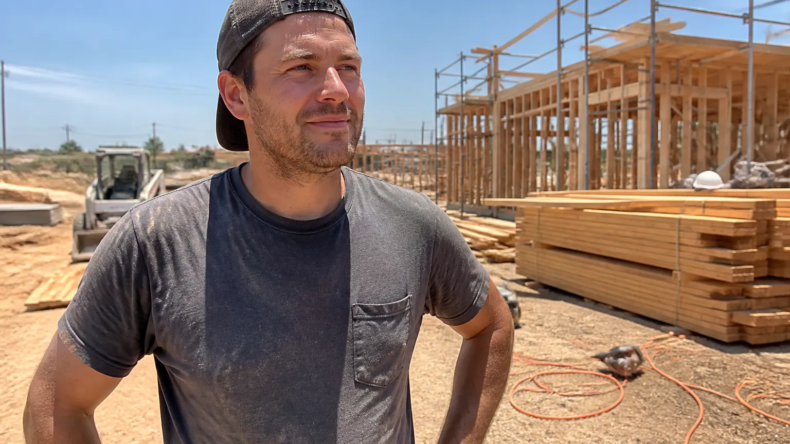 A worker staying cool and regulated in the Ventra vest through the heat