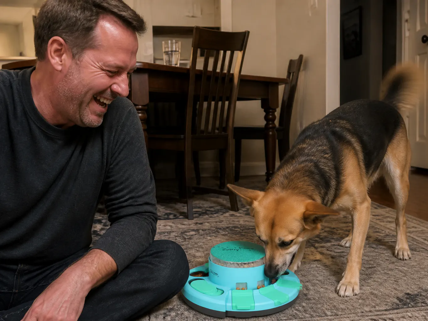 Derek K.'s dog using the board