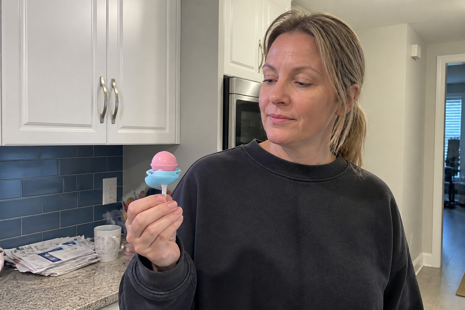 A child enjoying a homemade planet popsicle
