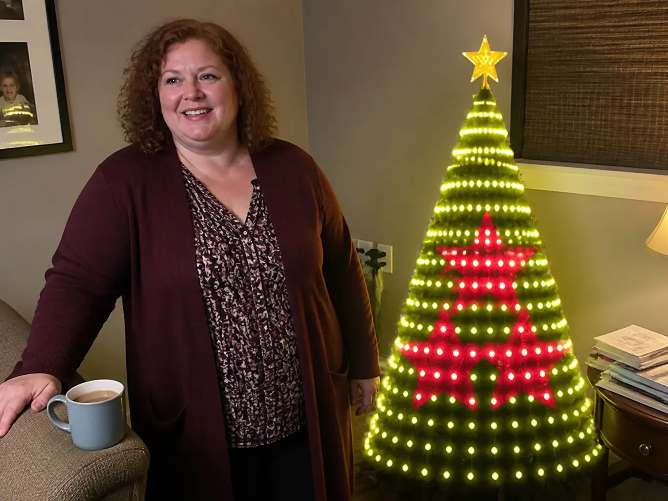 Customer photo of their tree lit with TreeFlow