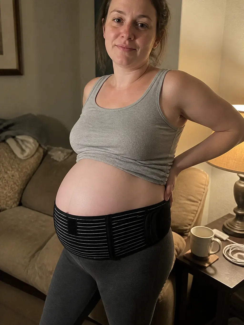 Real mom comfortable and mobile after using the belt