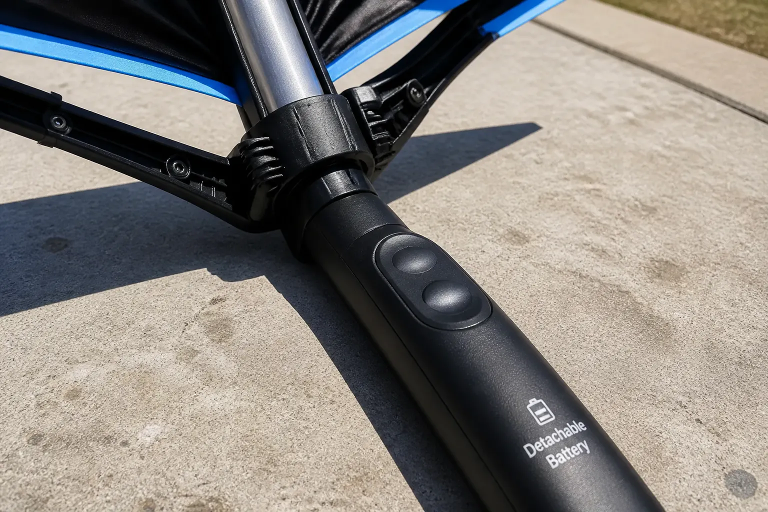 Aluminum-alloy frame and fiberglass ribs close-up