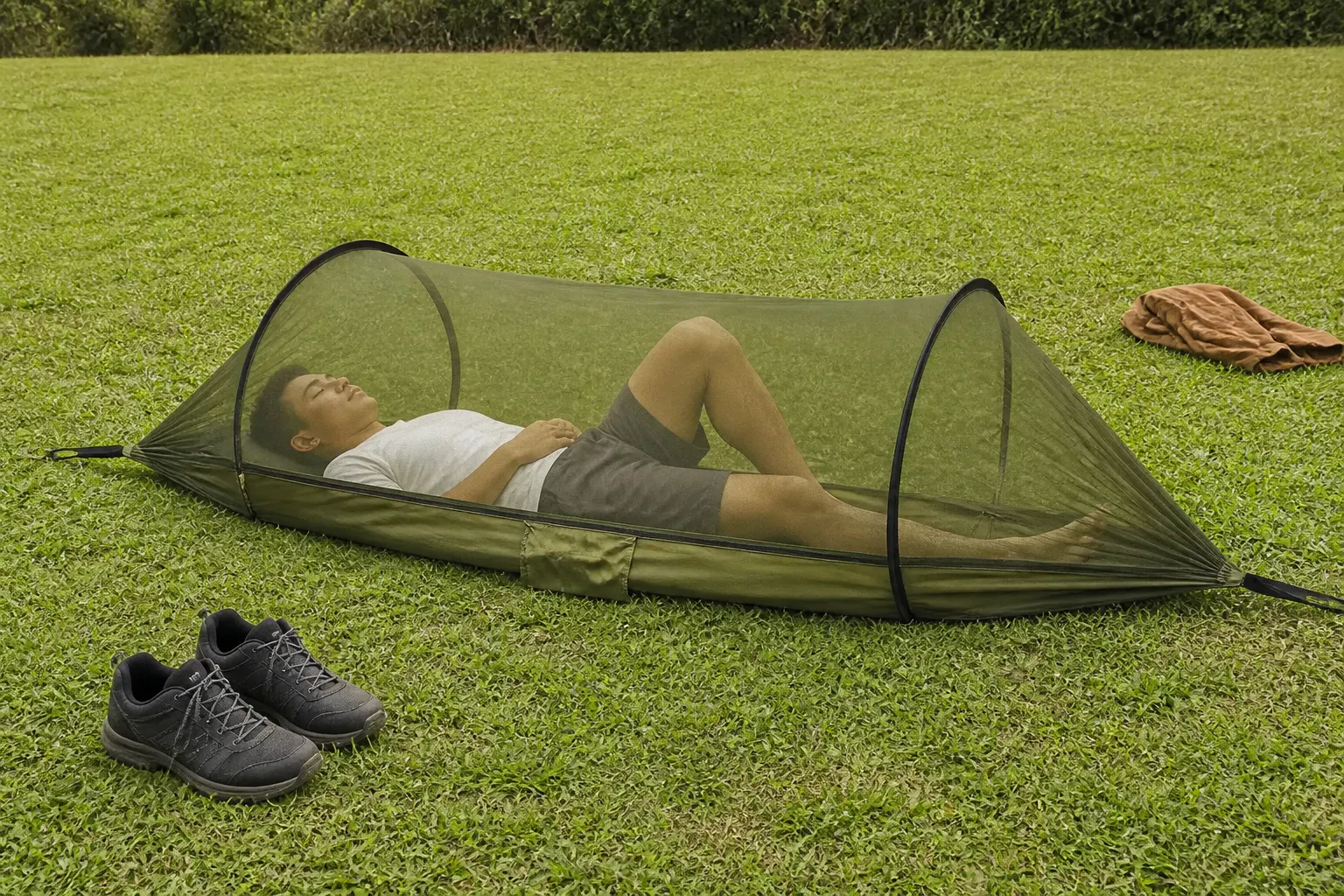 Net-back open lounge chair
