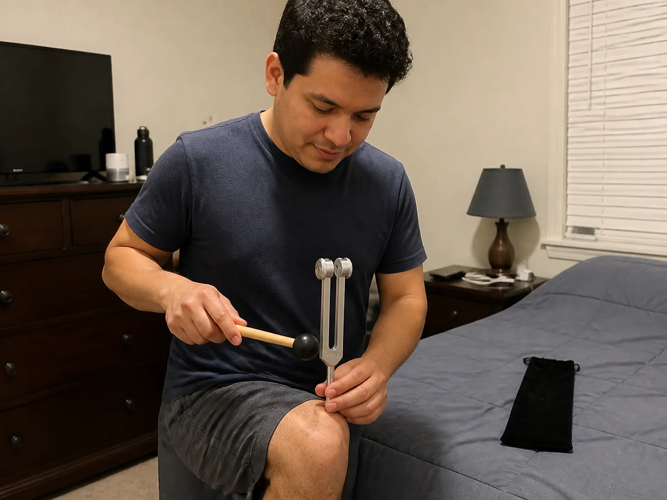 Customer photo of the Spirit 128Hz tuning fork in use