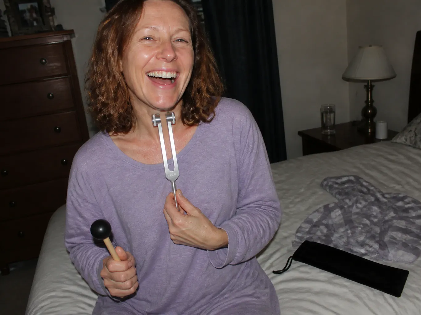 Customer photo of the Spirit 128Hz tuning fork in use