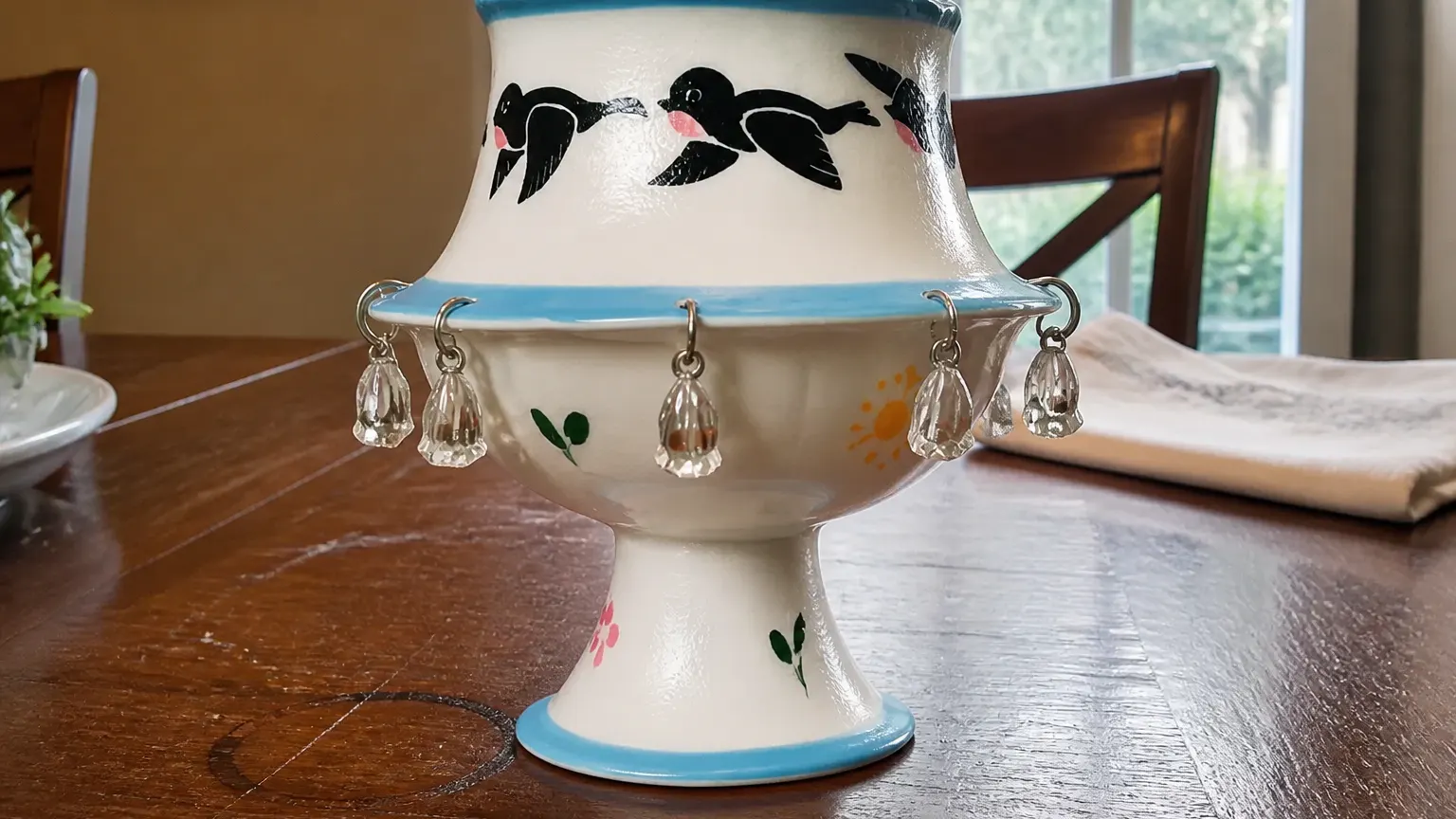 Side profile of the footed pedestal stem