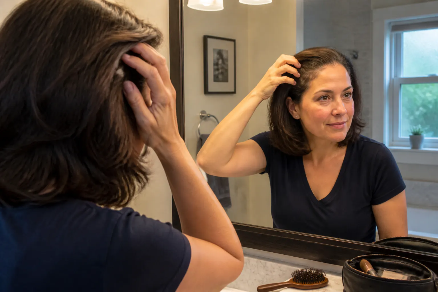 Woman with fuller, healthier hair after using Ventra