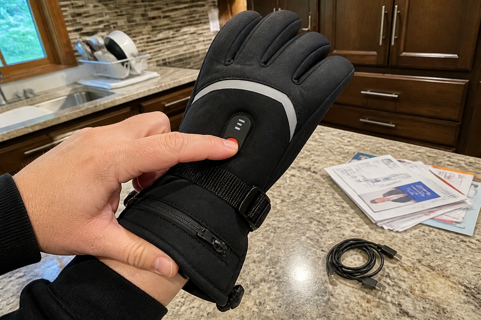 AA batteries loading into the wrist cuff compartment