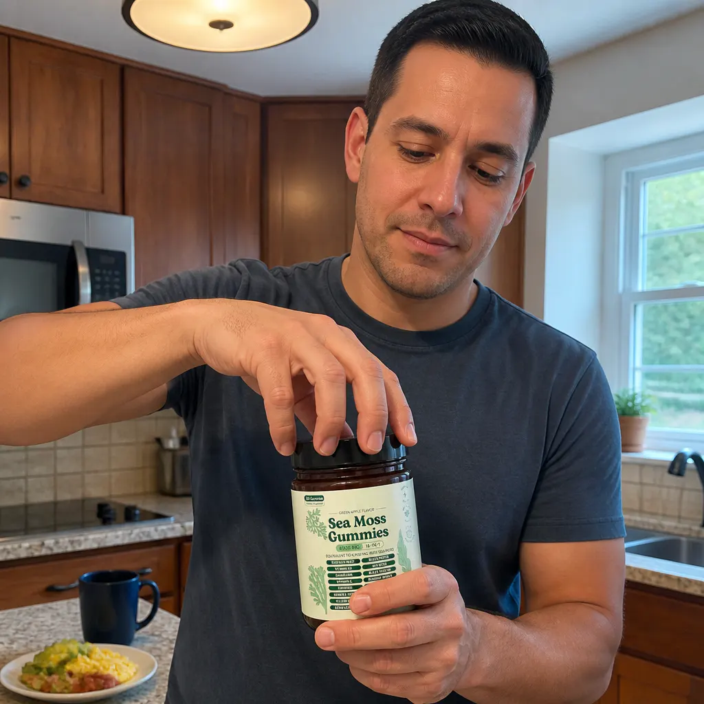 Two green-apple sea moss gummies