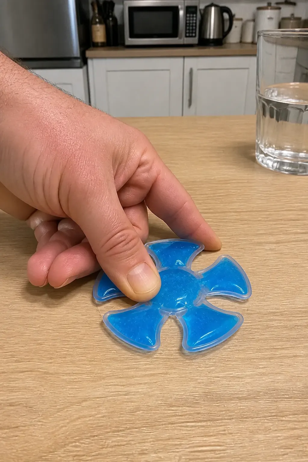 Hand flexing the cooling insert with no leak