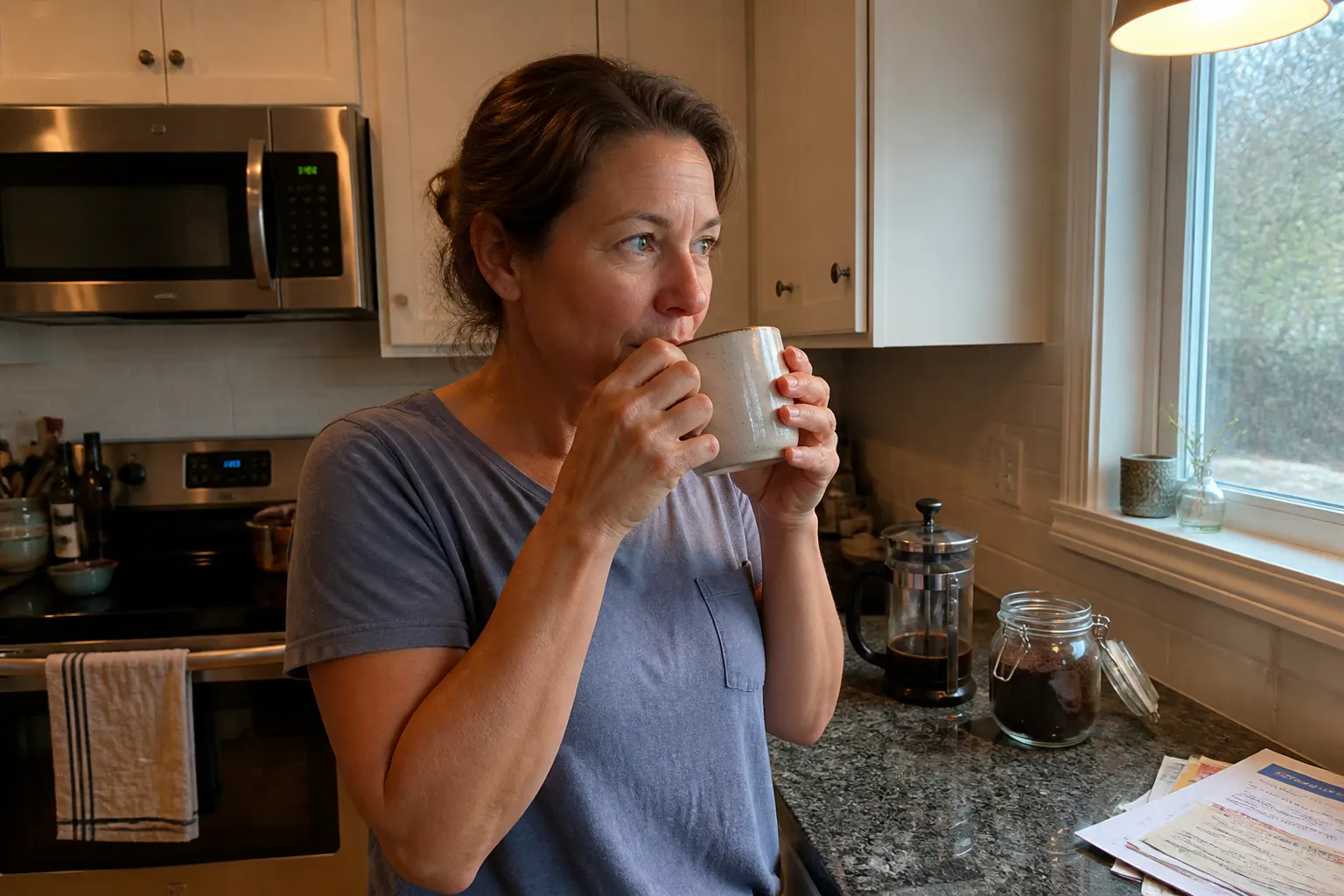One scoop dissolving clean in morning coffee