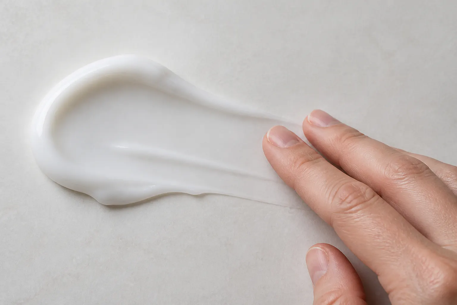 Translucent gel-cream swatch melting into skin