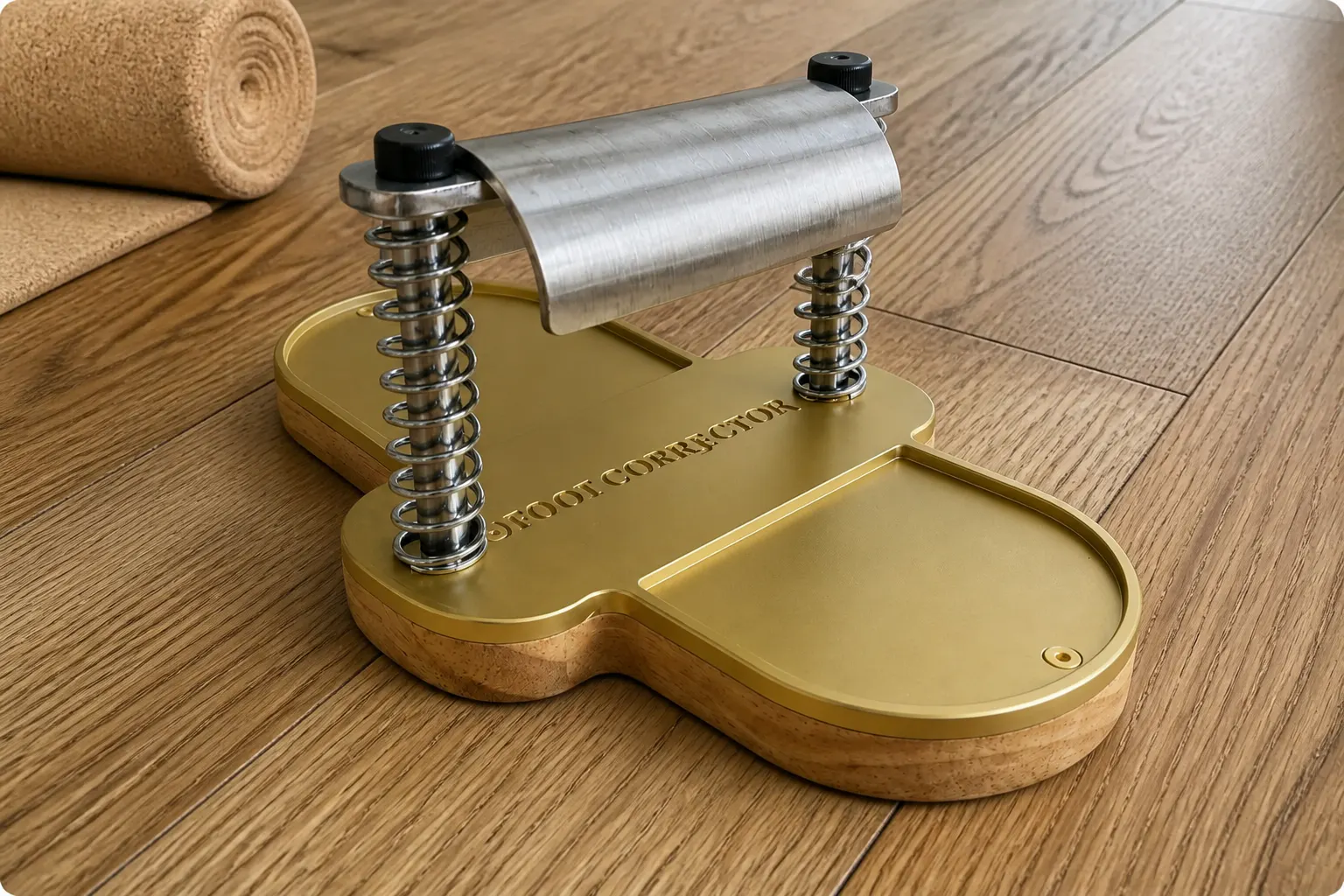 Solid wood-and-brass base