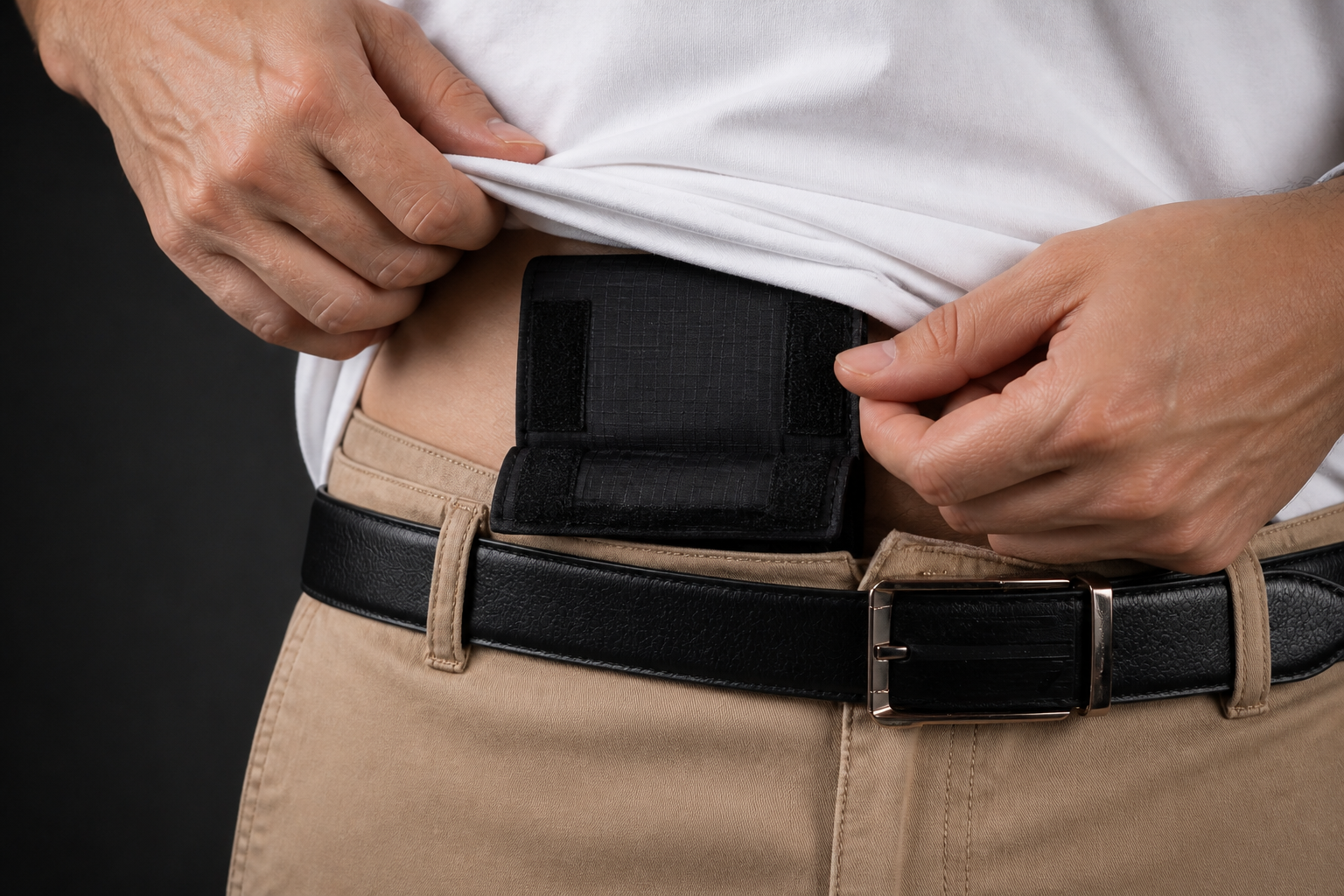 Loop it inside your waistband