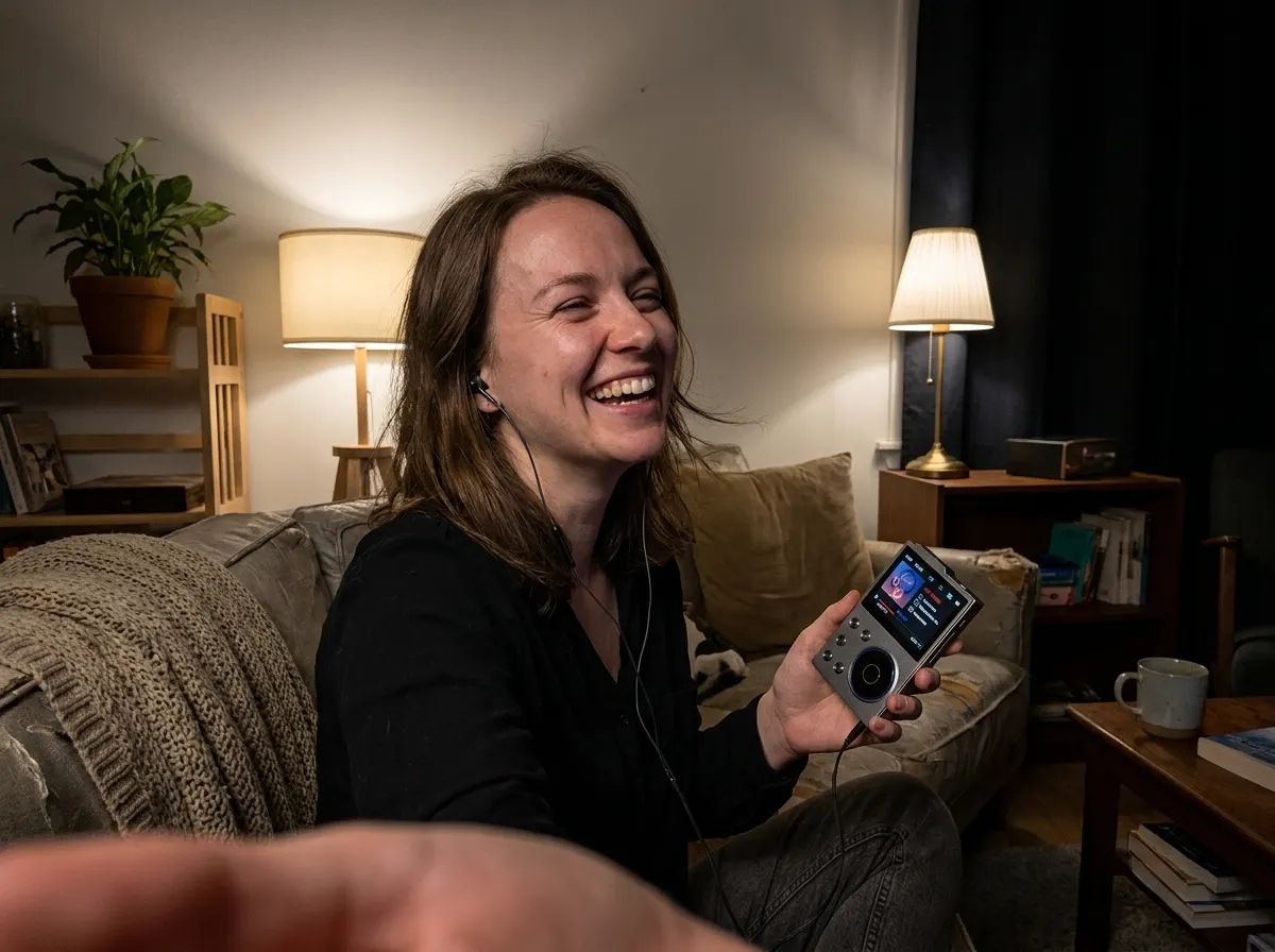 Customer photo of the PocketTunes player in use